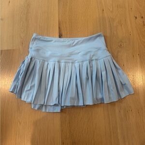 Chic Light Blue Pleated Mini Skirt
